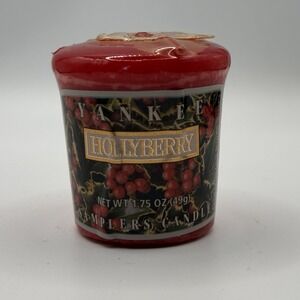 Yankee Candle Hollyberry Discontinued Retired Sampler Candle 1.75 oz